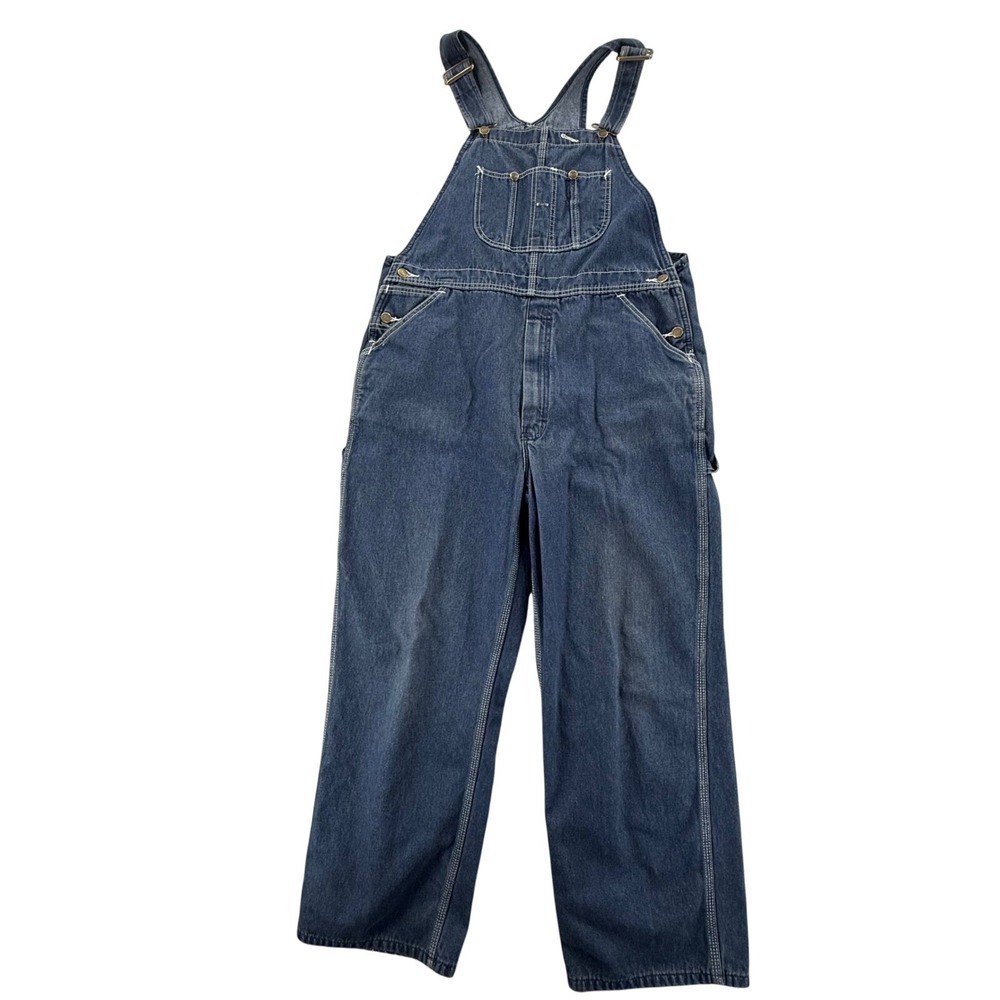 Roebucks Denim Bib Work Wear Straight Leg Farmer Carpenter Overalls Mens 38x28